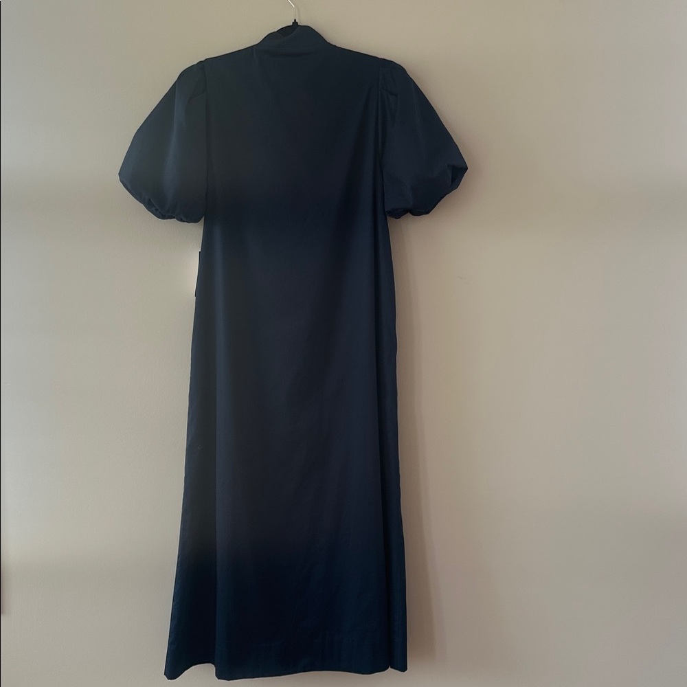 Mestiza New York NWT Elliana Barong Navy Embroidered Midi Dress Sz Small - Picture 4 of 12